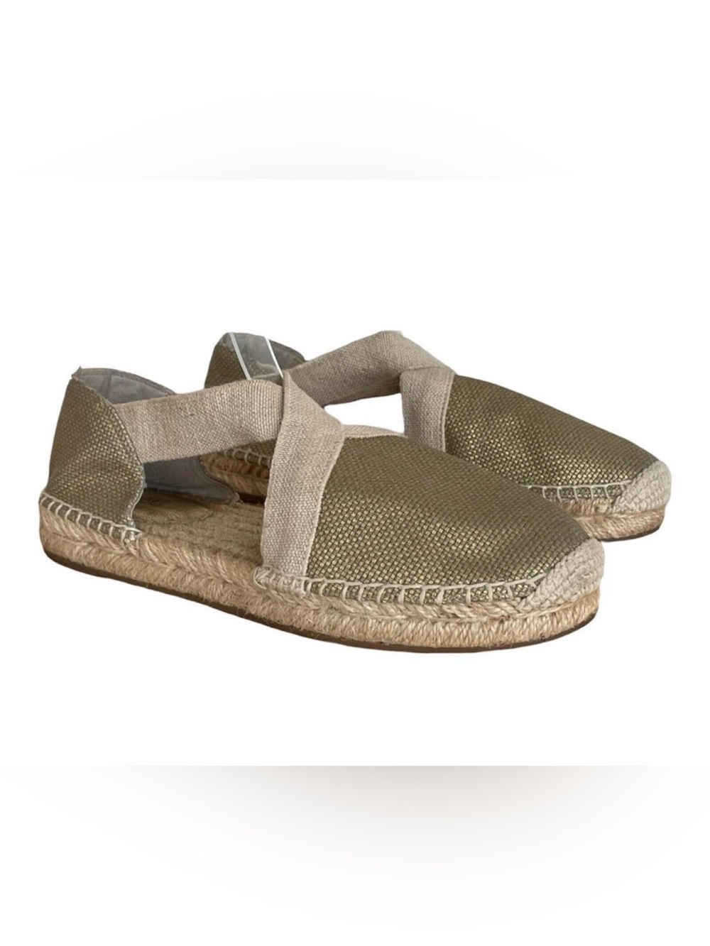 Michael Kors Danna cross Espadrille Gold Flat size 9